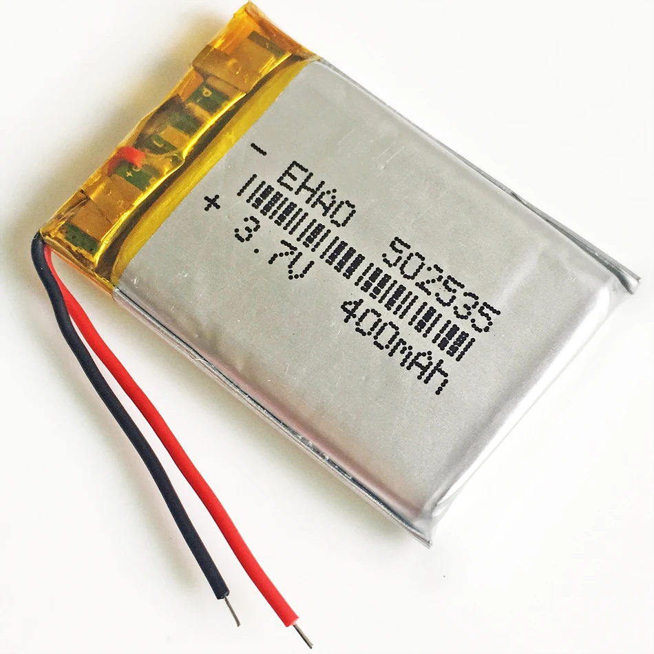 Batería recargable de polímero de litio para reloj inteligente Mp3, dispositivo de audio de 3,7 V, 400mAh, 502535 LiPo, GPS, DVD, Bluetooth, 5 piezas