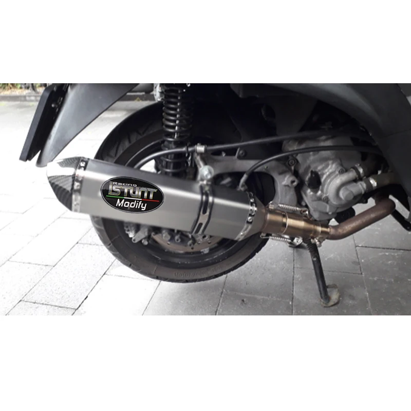 ISTUNT 470mm Universal Motorcycle Exhaust Escape Modified Muffler Pipe with Removable DB Killer For Z250 MT03 FZ6 F800GS TMAX530