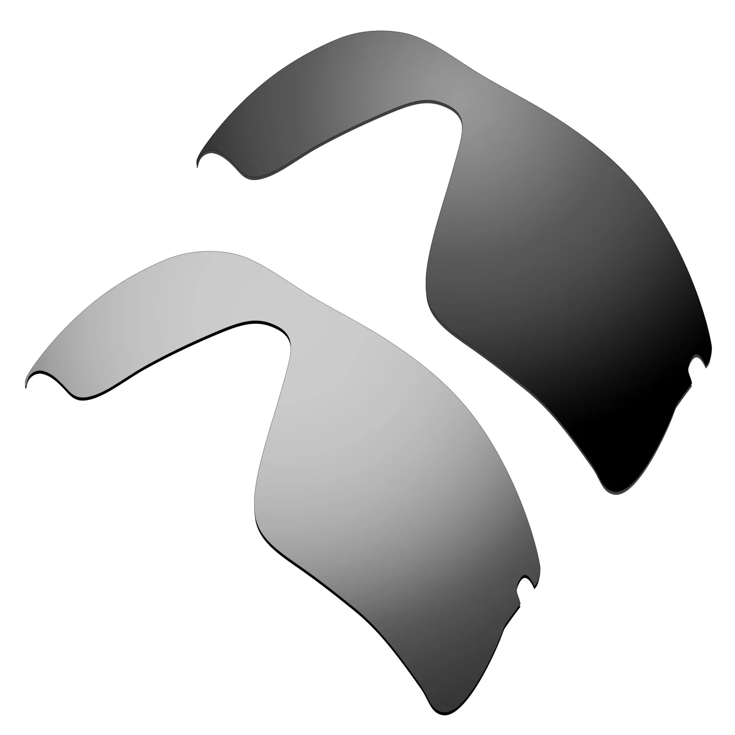 

HKUCO Polarized Replacement Lenses For Radar Range Sunglasses Black/Silver 2 Pairs