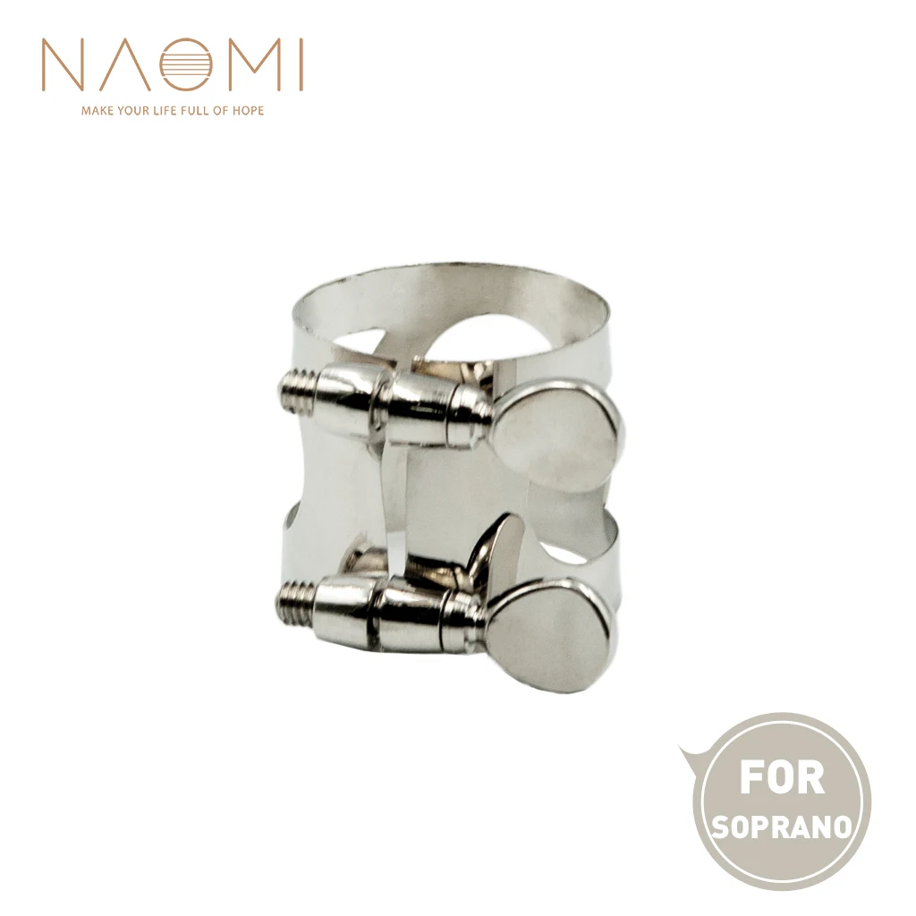 NAOMI Soprano Sax Mouthpiece Ligature Metal Ligature For Soprano Saxophone Mouthpiece With Double Screws Woodwind Parts