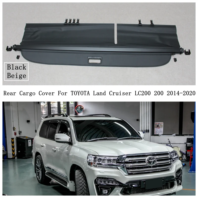 

Rear Cargo Cover For TOYOTA Land Cruiser LC200 200 2014-2020 Privacy Trunk Screen Security Shield Shade Auto Accessories