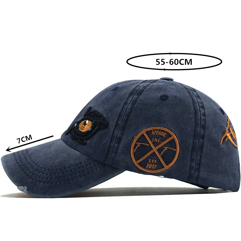 3D Embroidered eye Cap For Men Cotton Sports Baseball Caps Fashion Black Pattern Women Snapback Army Male Cap Hip Hop Bone