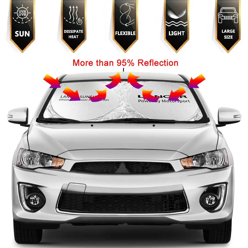 Car Windshield Sunshades Auto Front Window Visors Accessories For Mitsubishi Lancer Outlander Ralliart Eclipse L200 Asx Pajero