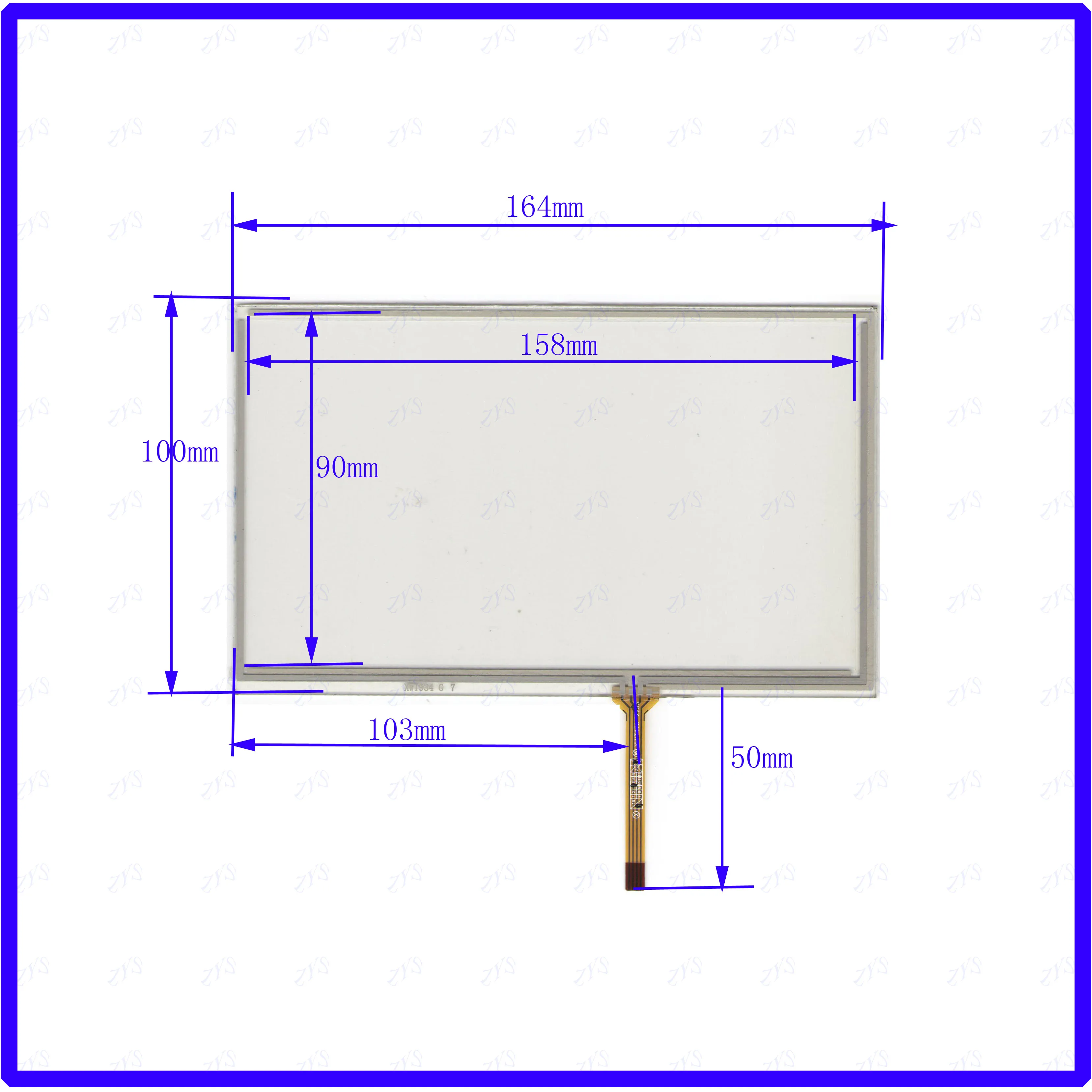 

ZhiYuSun XWT934 7Inch Resistive touch screen Panel Digitizer For CAR DVD touchsensor glass 164*100mm 164*100