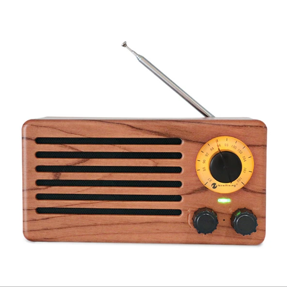 Retro FM Wireless Bluetooth Speaker Wooden Soundbar Portable Speaker HiFi Subwoofer TF for Smartphone PC Laptop Sound Receiver