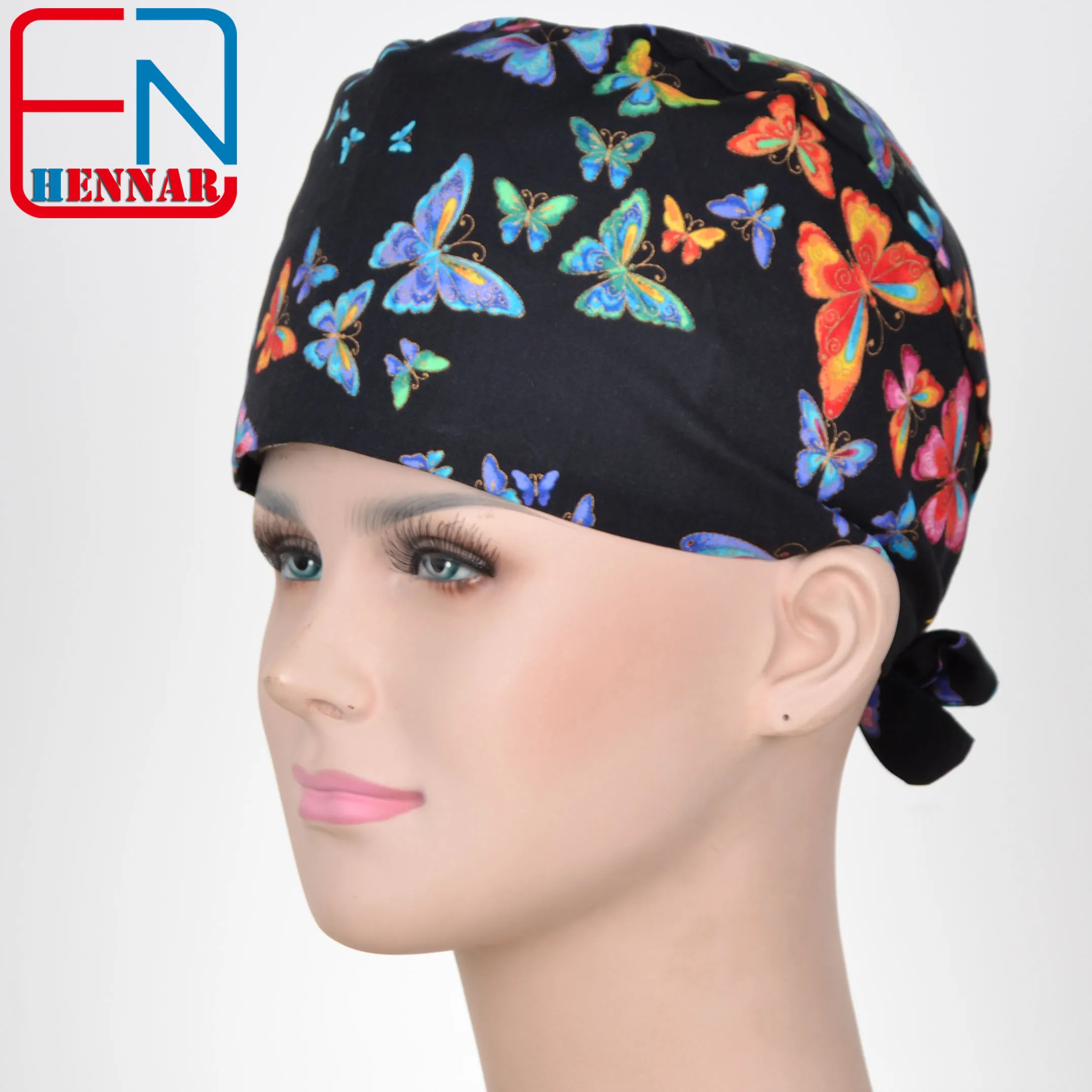 Scrub Caps For Women And Men Clinical Scrub Hats Print Adjustable Unisex S-M Two Size