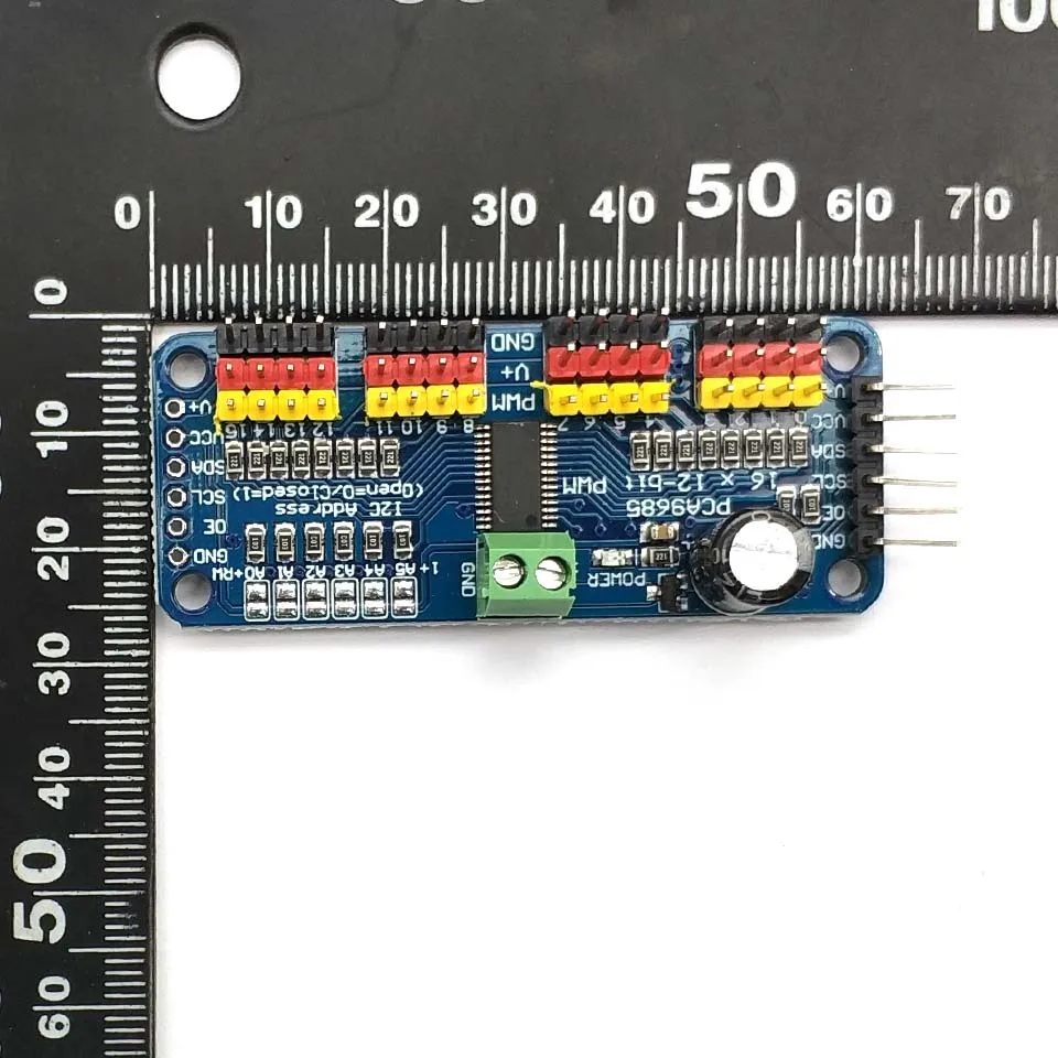 1 pces pca9685 16 canais 12-bit pwm servo motor driver i2c módulo robô