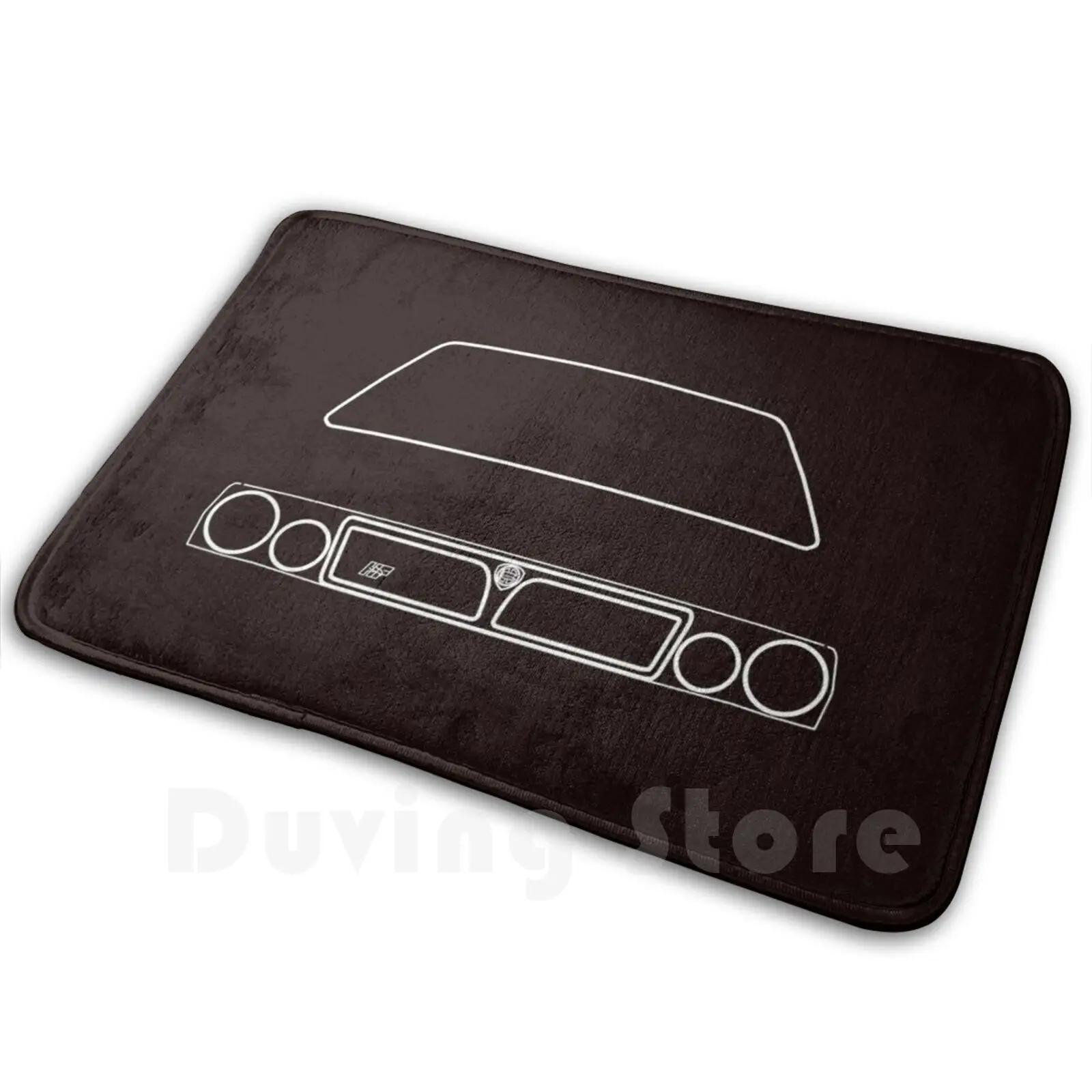 Lancia Delta Hf Integrale Outline Graphic ( White ) Soft Non-Slip Mat Rug Carpet Cushion Lancia Delta Integrale Hf