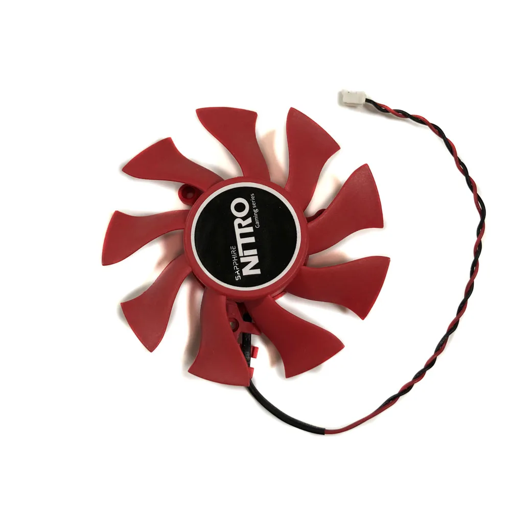 Red Graphics Card VGA Cooling Fan FD8015U12S/FD8015H12S 75mm 12V 0.5A 2Wire 2Pin For Sapphire HD4860 HD4890 HD5770 HD5870