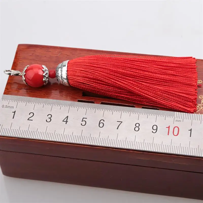 5pcs/lot Silk Tassel Fringe brush Sling Tassels Trim with beads buckle for Curtains jewelry Accessories DIY Handmade Wedding