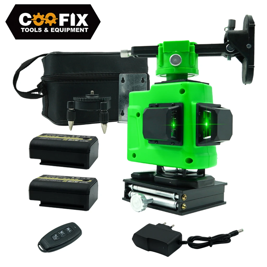 12 Lines Laser Level  3D Level Self-Leveling 360 Horizontal And Vertical Green Laser Level with Battery and Tripod