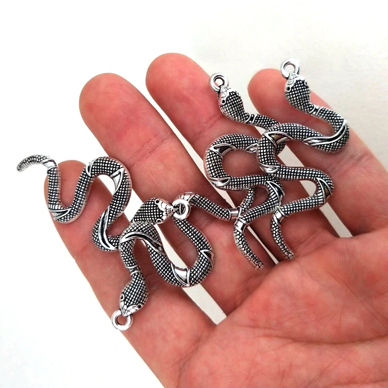 hzew 50pcs Snake charm For Women New Animal Snake Dangle Pendant  Minimalist Style Trendy Female Birthday Jewelry Bijoux Gift