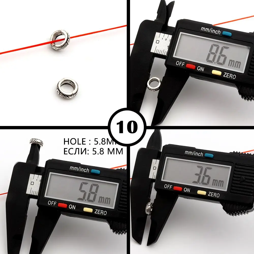 50 Stück, 32 verschiedene Arten, gemischte Metall-Abstandshalter-Perlen mit unterschiedlichen Lochgrößen für die Herstellung von Schmuck, Armbändern, Halsketten und Ohrringen – Großhandel. – Detail 20