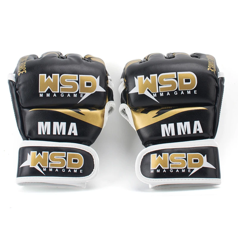 Half Finger MMA Gloves for Men PU Boxing Karate Muay Thai  Free Fight Sanda Muay Thai Fighting Kick Boxing Training Equipment