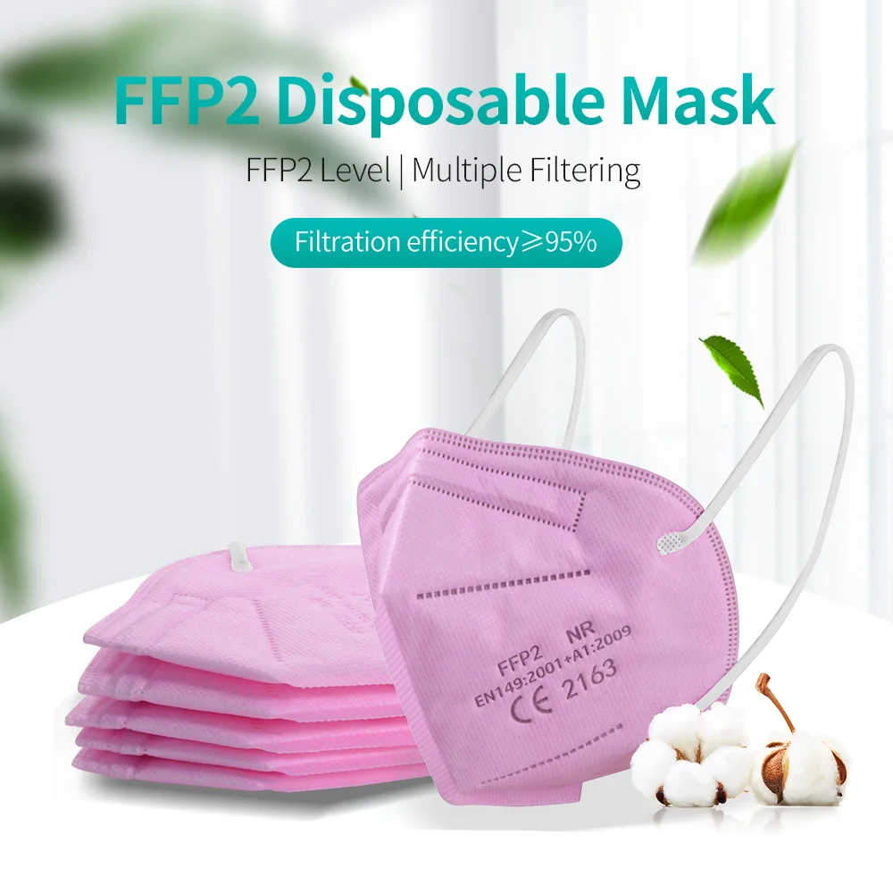 5-100PCS Colored FFP2 Mascarillas Approved KN95 Mouth Face Masks Reusable 5 Layer Protective Masque FP2 FPP2 Maske FFP2Mask