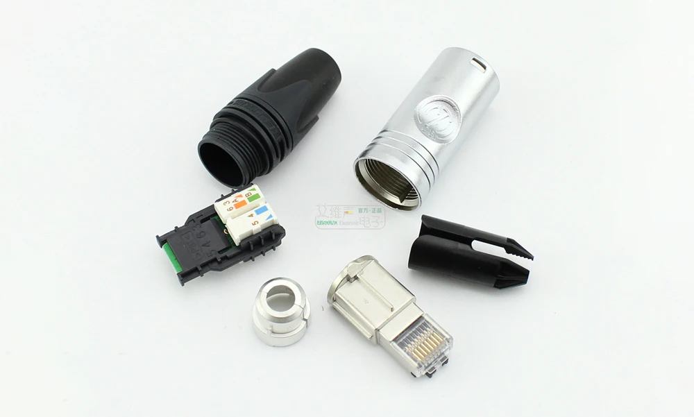 NEUTRIK NE8MX6 EtherCON CAT6A Netzwerkkabelstecker XLR RJ45 Stecker Robuste Metallabschirmung Industrielles Ethernet-Audiosignalübertragung – Detail 9