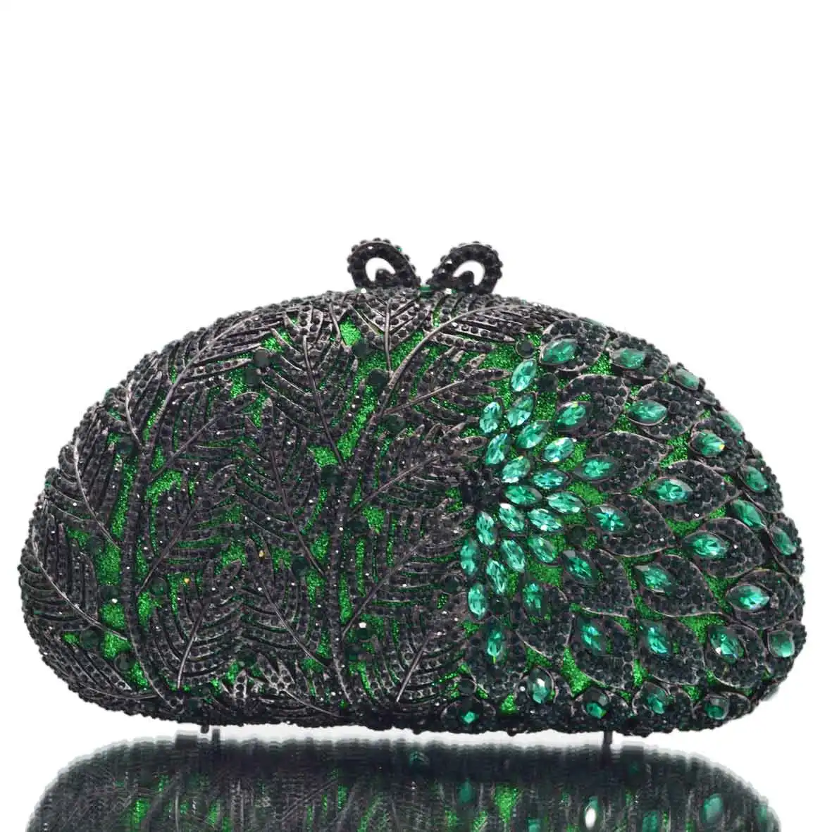 

Fashion Luxury Evening Bags Crystal Party Purse Green Red Rose Gold Wedding Box Purse Prom Female Pochette SM61
