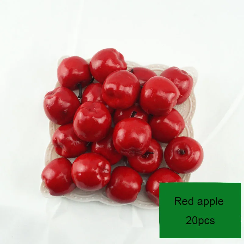 20 Buah/Lot Dekorasi Buatan Tangan DIY Alat Peraga Foto Pesta Liburan Perabotan Rumah Model Buah Mini Simulasi Stroberi Apple