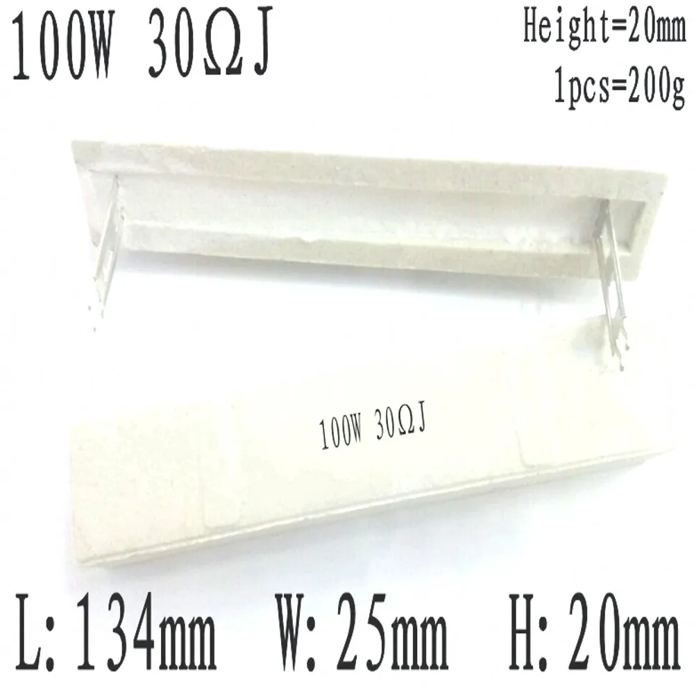 2PCS 100W Keramik Zement Widerstand 0,1R 0,5R 1R 1,5R 2R 2,5R 3R 3,3R 4R 5R 6R 8R 10R 15R 20R 25R 50R 100R 150R 200R 300R 500R 1K – Detail 5