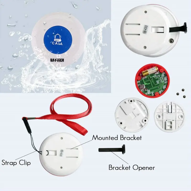 Wireless Calling System สำหรับ Caregiver Pager Restaurant Waiter Server Pager ระบบลูกค้าผู้สูงอายุผู้ป่วยสมาร์ทพยาบาล