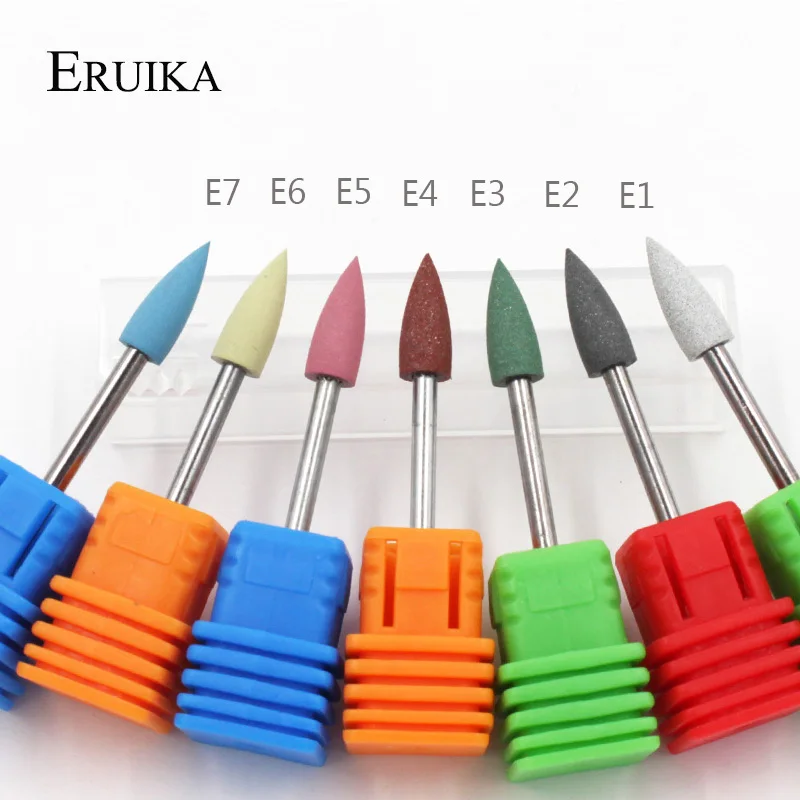 ERUIKA 1PC Pallottola Testa di Gomma Del Silicone Del Chiodo Trapani Bit Flessibile Lucidatore Manicure Macchina Chiodo Accessori Nail Polish File Strumenti