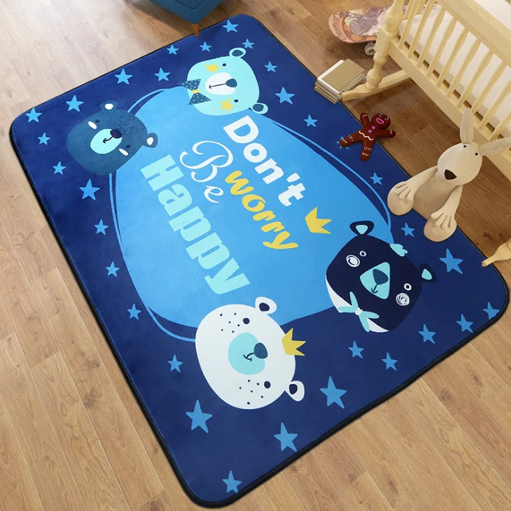 Tapis de jeu en coton pour enfants, tapis de sol pour ramper, literie pour bébé, couverture lapin, décoration de chambre