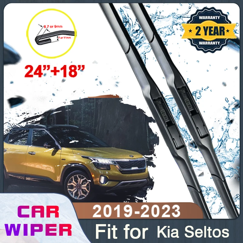 

for Kia Seltos 2019~2023 Car Wipers Waterproof Coating Wiper Wiper Blades Car Window Brushes U-type Accessories 2020 2021