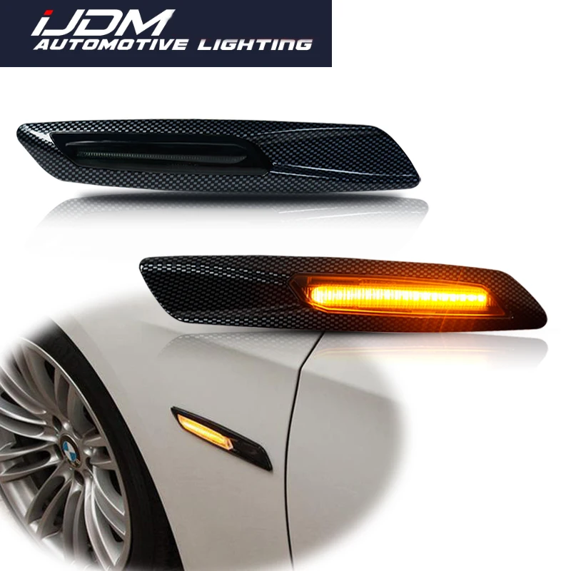 

iJDM For BMW 1 3 5 Series F30/E90/E91/E92/E93/E46 E60/E61 Amber LED Car Front Side Marker Lights Turn Signal Lights F10 Style