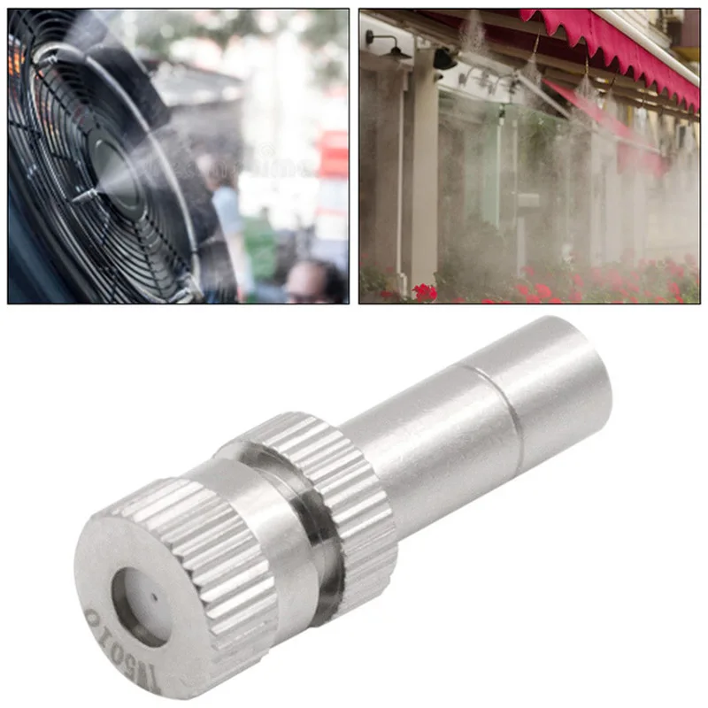 

20 Pcs Water Spray Nozzle Stainless Steel Fog Misting Nozzles 6mm Connectors Garden Water Irrigation Sprinkler Misting Fittings