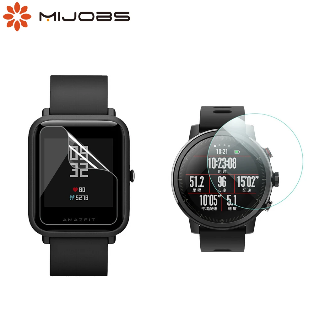 Mijobs-xiaomi huami amazfit gts bip pace lite時計用の2つのソフトtpuスクリーンプロテクター,保護フィルム (強化ガラスではない)