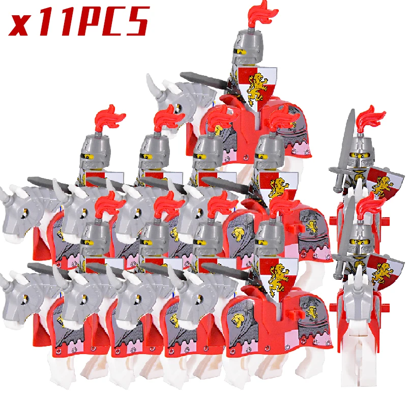 Classic War Horse Crusader Rome Commander Spartan Medieval Knights Group Figures building blocks bricks Castle toys For Boys