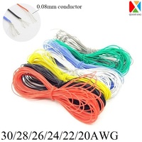 1M Wire Cable Super Soft Silicone Insulated 30 28 26 24 22 20 18 AWG High Temperature Flexible Electronic Lighting Copper Wire