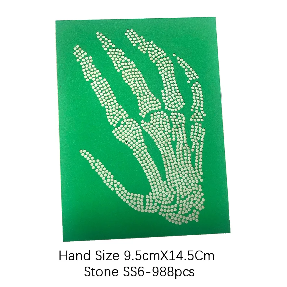 Gothic skull hand Hotfix Rhinestone template heat press transfer board motif sticker stencil paper card mold craft tool