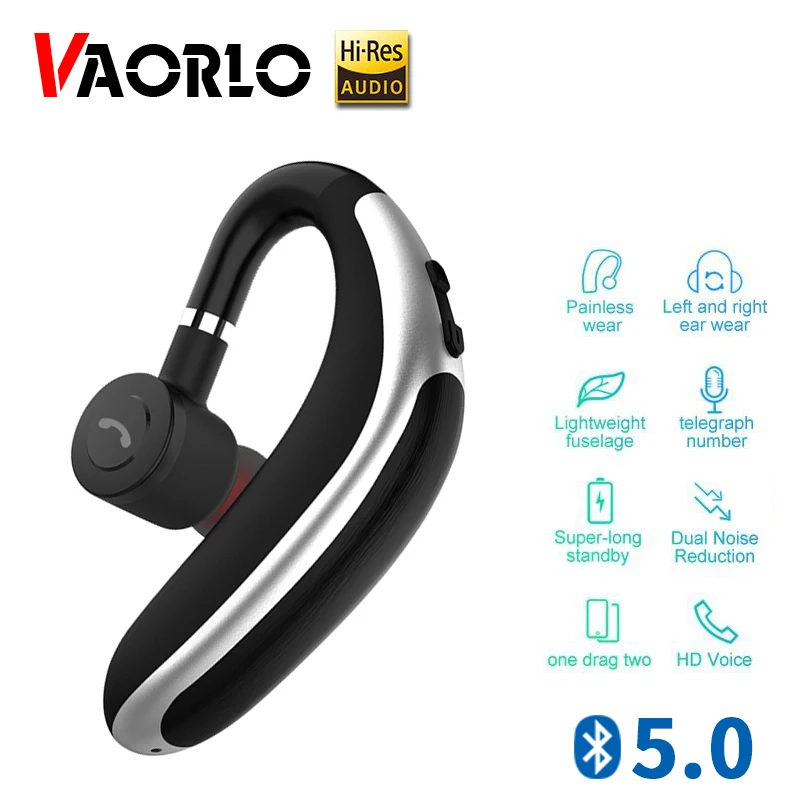 VAORLO K20 Business Bluetooth Kopfhörer Stereo Voice Control Freihändiger Drahtloser Bluetooth 5,0 Mini Headset TWS Für Auto Kit Sport