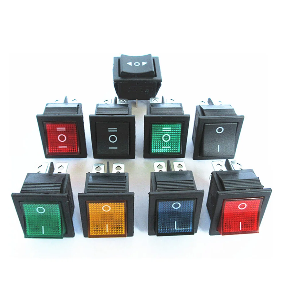 KCD4 Rocker Switch ON-OFF 2 Position 4 Pins /6 Pins Electrical equipment With Light Power Switch Switch cap 16A 250VAC/ 20A 125V