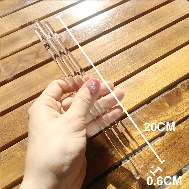 Glass Stirring Rod - 3 PCS  Cocktail Party Drink Stirrers Swizzle  Glass Sticks Cute cat drink stir stick (20cm)