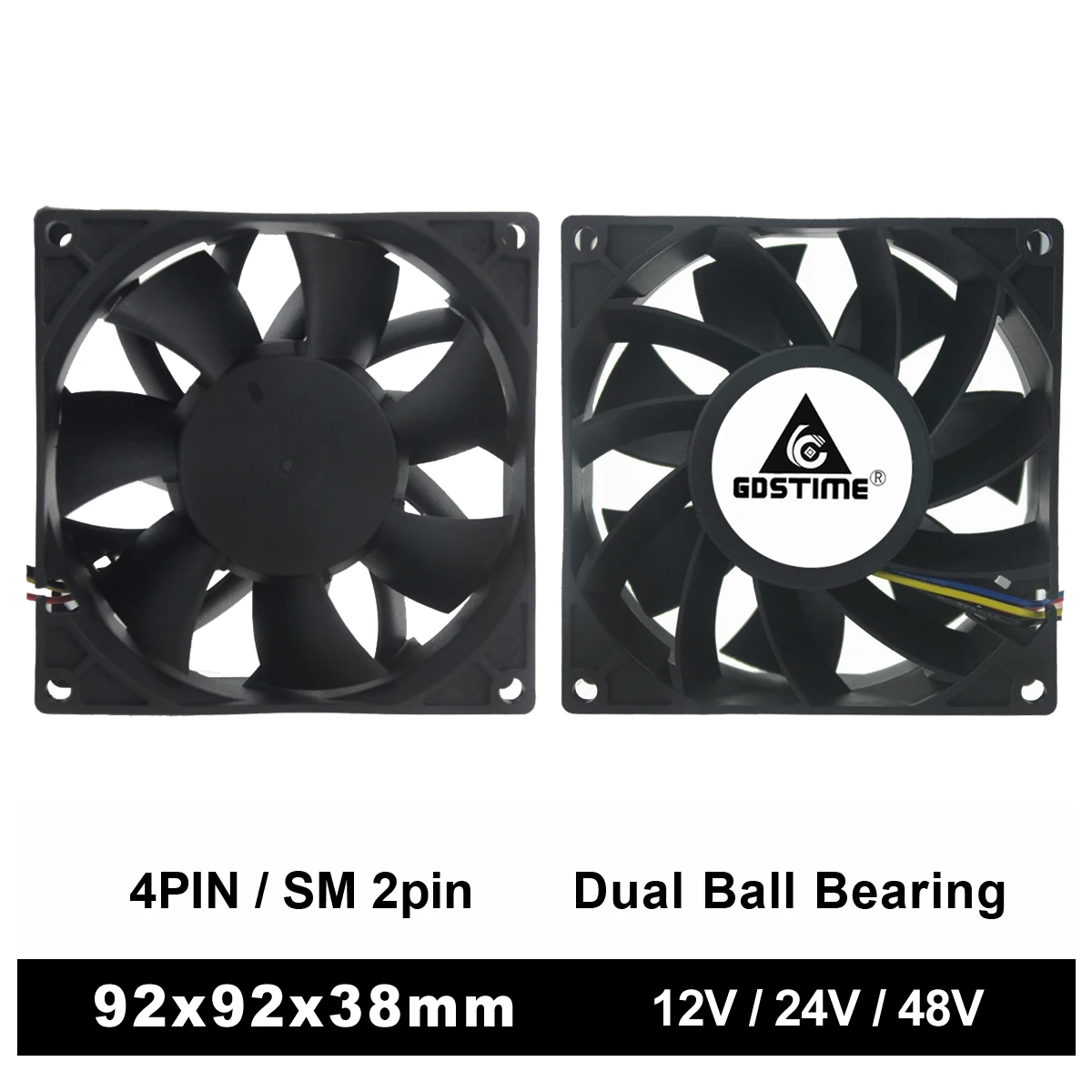 1PCS 9238 DC 12V 24V 48V 4pin SM2.54 PWM FG Funtion 9cm 92x38mm 92mm Dual Ball Big Airflow PC CPU Axial Case Cooling Cooler Fan