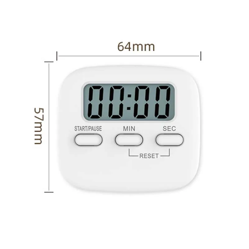 Digital Kitchen Timer Reminder LCD Screen with Foldable Stand and Magnet Timing Countdown for Cooking Baking Gym Working