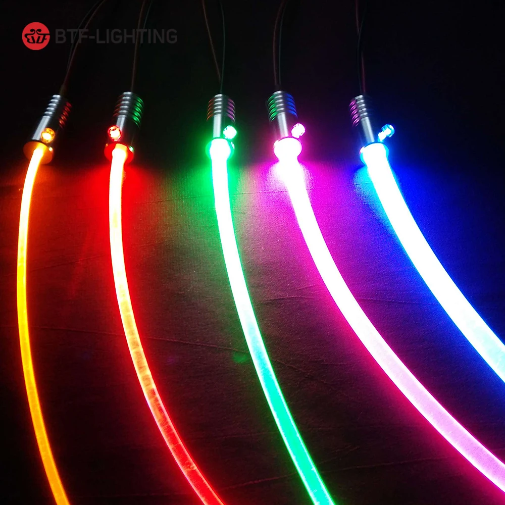 DC12V 1W Led Light Source 7 Colors LED Emitter Bulb with 5m Fiber Optic Cable Use for Car Home Side Glow Mini Illuminator Lamp