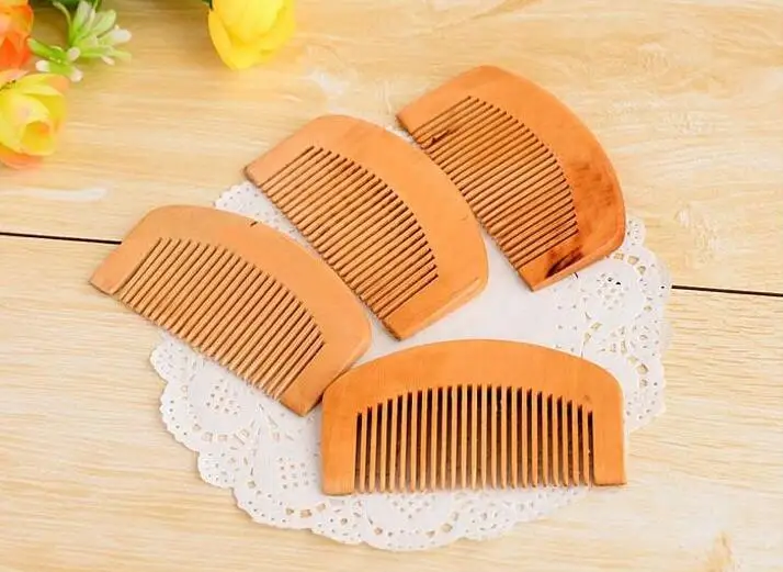 Wooden Comb Natural Health Peach Wood Anti-static Health Care Beard Comb Pocket Combs Hairbrush Massager Hair Styling Tool