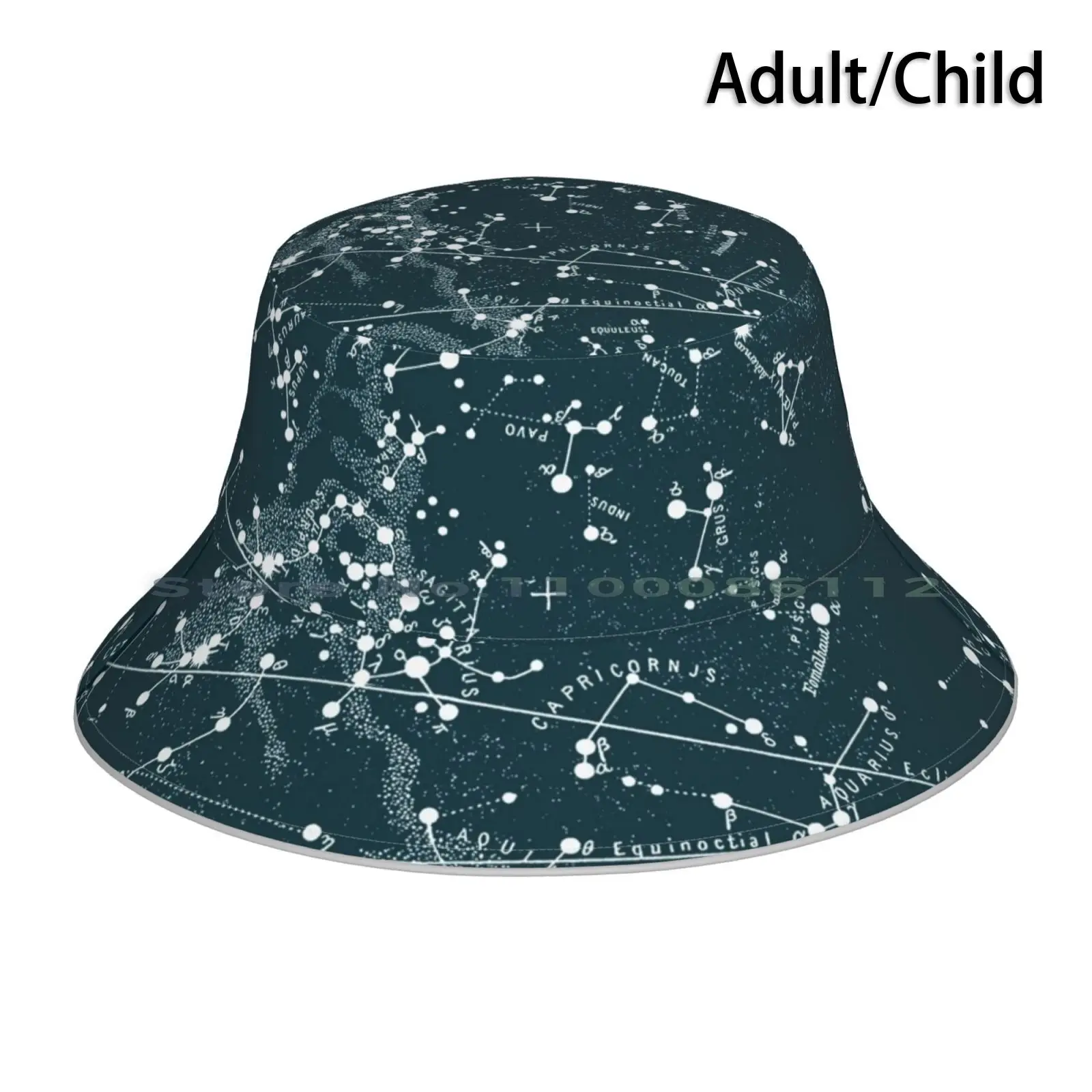 Star Chart Bucket Hat Sun Cap Libra Sagittarius Scorpio Cygnus Pisces Pegasus Lyra Hercules Hydrus Aquarius Centaurus Serpens