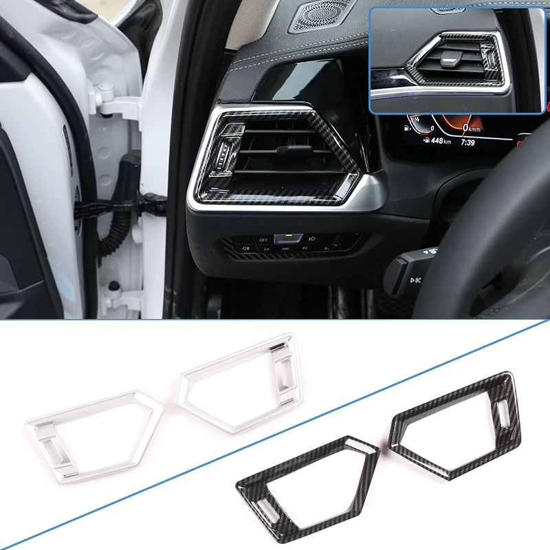 

Carbon Fiber AC Front Air Outlet Frame Decoration Stickers Covers For BMW 3 Series G20 G28 2020 Interior Accessories