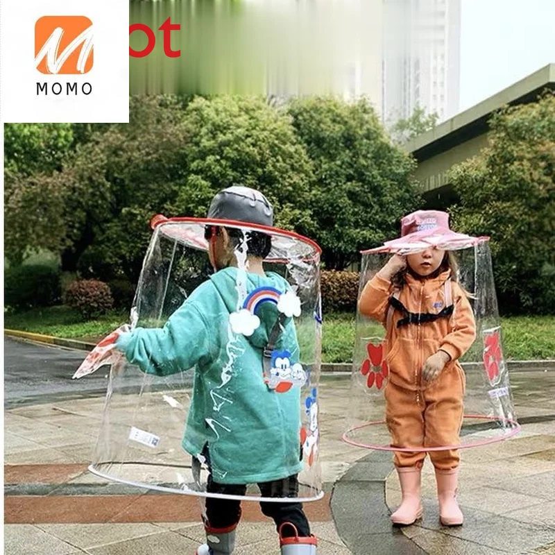 Imagem -02 - Capa de Chuva Infantil Fofa e Sofisticada Proteção 360 para Chuva Guarda-chuva Simples e Portátil de Uma Peça