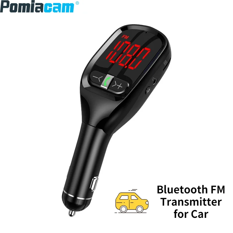 

Bluetooth FM-передатчик для автомобиля, BT 5,0 беспроводной Bluetooth FM-аудио адаптер музыкальный плеер Автомобильный комплект, звонки в режиме громкой связи