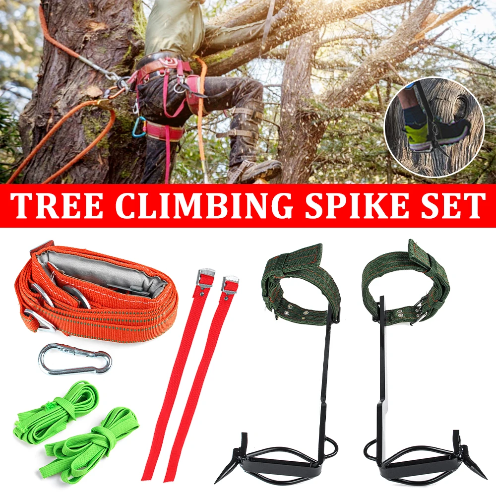 1 Pair Fashion Tree Climbing Spike Set Stainless Steel Non-Slip Climbing Spikes Shoes Climbing Tree Tools