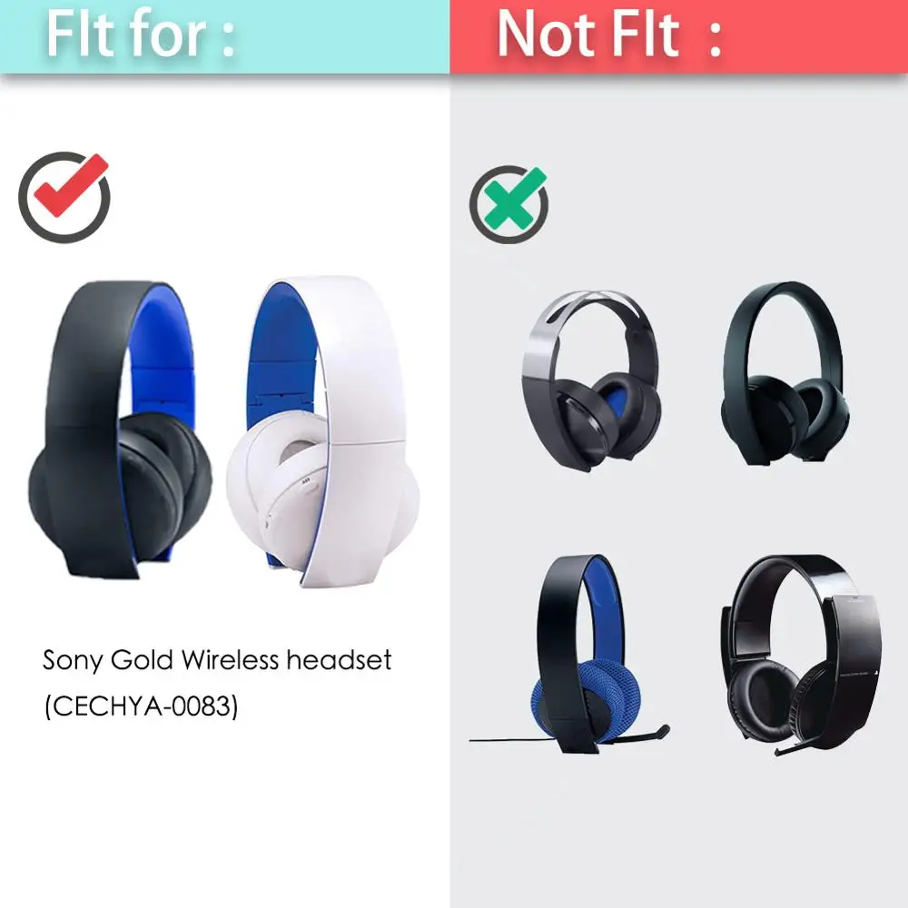 Whiyo 1 pcs of Bumper Head Pads for PS4 PS3 PS Vita for Sony PlayStation Gold Wireless Headbands Cushion Pads Earpads