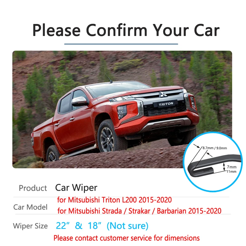 Car Wiper Blade for Mitsubishi L200 Triton Strada Strakar Barbarian Fiat Fullback RAM 1200 Windshield Brushes Car Stickers Goods