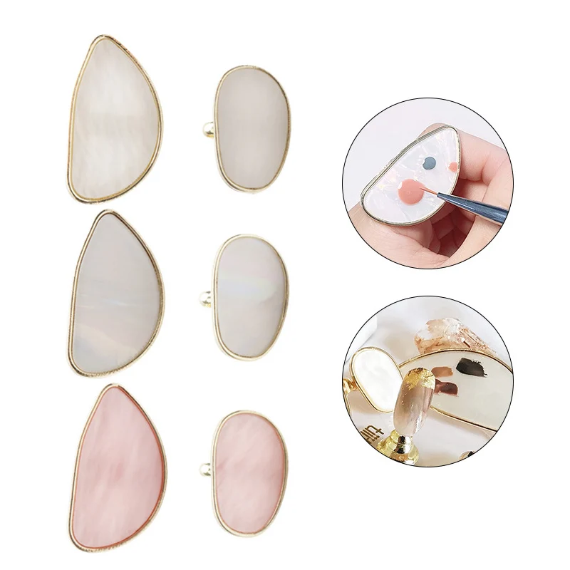 Paleta do zdobienia paznokci z żywicy i agatu, losowe kolory, klej do przedłużania rzęs, mieszanie farb, kwadratowa, okrągła, w kształcie liścia, płyta do samodzielnego wykonania, półka do manicure.