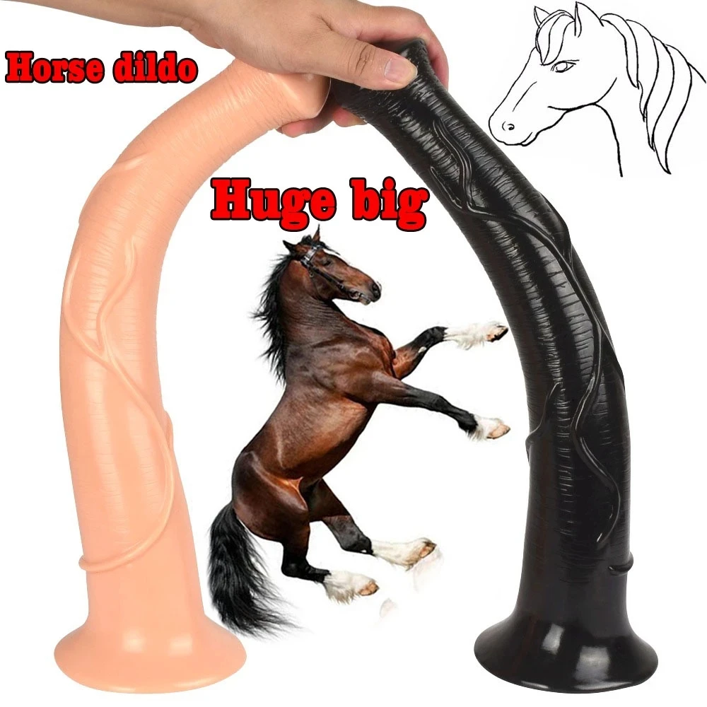 Realistic 1:1 Huge Animal Penis Long Horse Dildo Anal Plug for Women Vaginal Masturbation Massage Big Cock Gay Lesbian Sex Toys