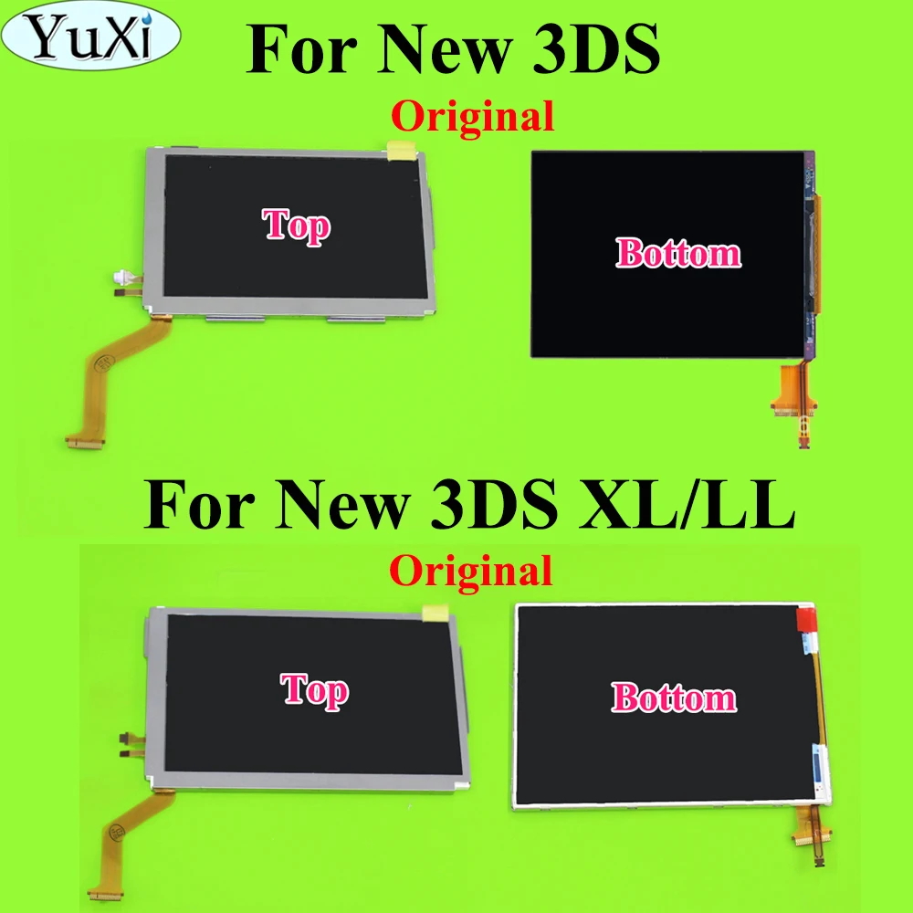 

YuXi Upper Top Bottom Lower LCD Display Screen for Nintend NEW 3DS XL LL Repair Parts Display Panel Replacement Part